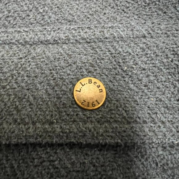 ll bean Shacket Men’s Medium Tall Elbow Patched Blue Snap Button - Picture 3 of 8